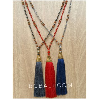 exclusive golden king cup tassels beads necklaces 3color